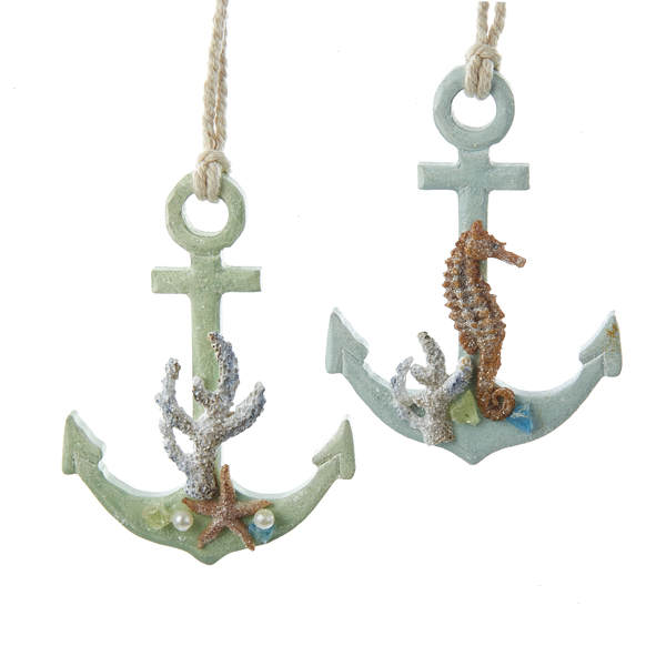 Item 100804 Anchor With Shells Ornament