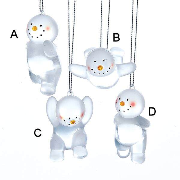Item 106275 Playful Frosted Snowman Ornament