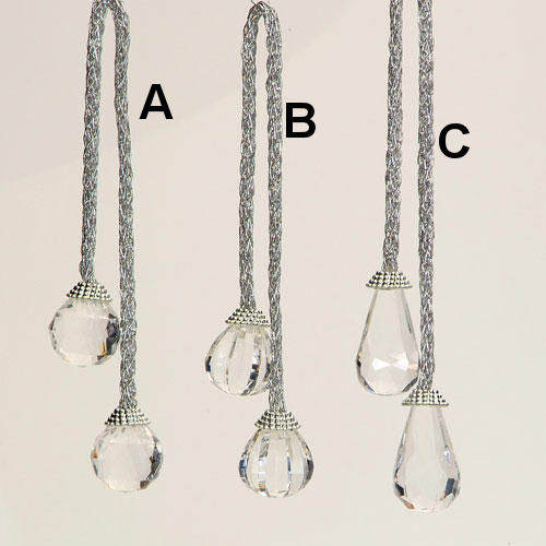 Item 312039 Acrylic Silver/Clear Swag Ornament