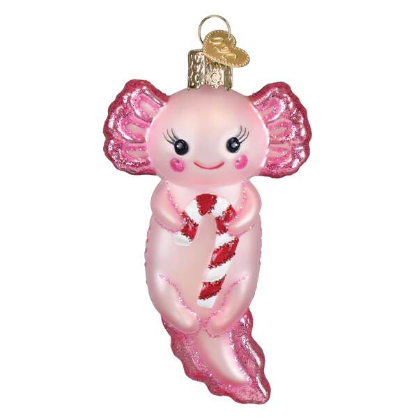 Item 425593 Axolotl With Candy Cane Ornament