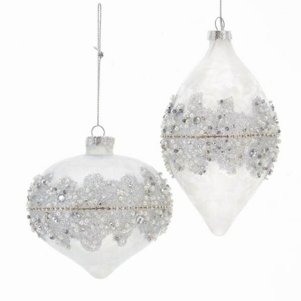 Item 102059 Frosted Glass Onion/Finial Ornament