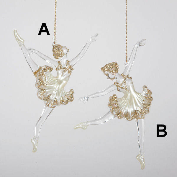 Item 102704 Clear/Gold Ballerina Ornament 