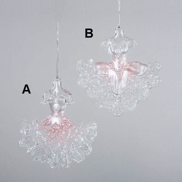 Item 105244 Clear/Pink Ballerina Skirt Ornament