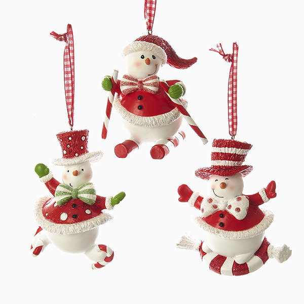 Item 105663 Skating/Skiing/Sliding Snowman Ornament