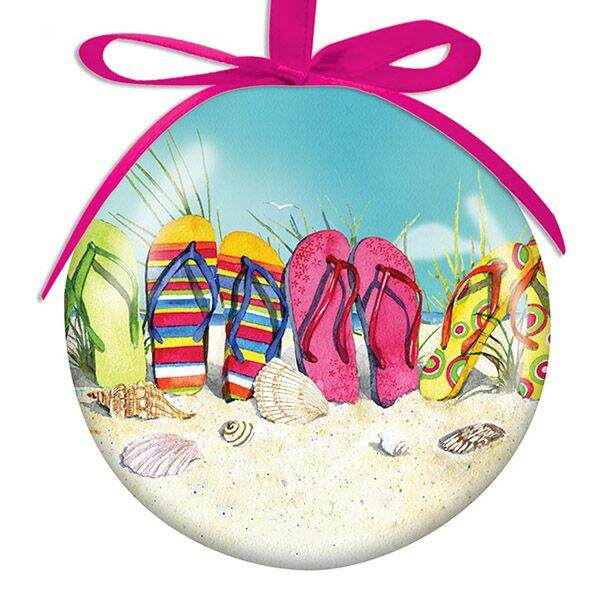 Item 108919 Flip Flop Beach Ball Ornament