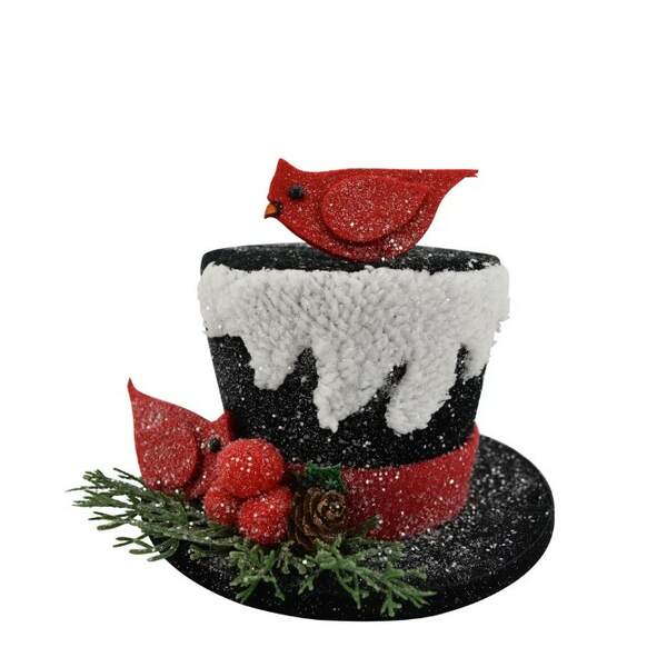 Item 122042 Bird on Hat With Pinecone Ornament