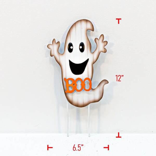 Item 128001 Metal Halloween Boo Ghost
