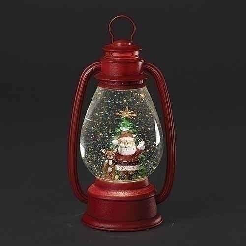 Item 134028 LED Swirl Rudolph Lantern With Santa