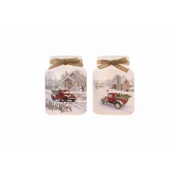 Item 212026 Country Christmas Jar With Bow