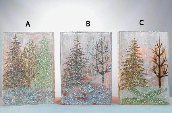 Item 212110 Lighted Forest Scene Rectangle Vase Sit Around