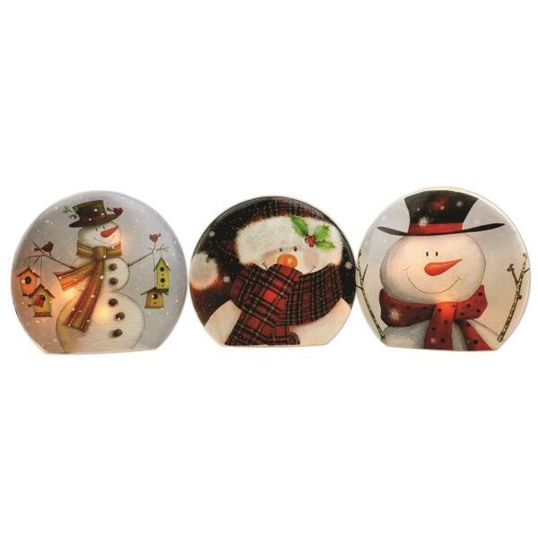 Item 212156 Lighted Snowman Disc Shape Sit Around