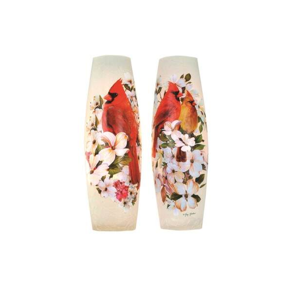 Item 212177 Lighted Cardinal Vase  Sit Around