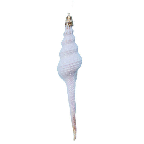 Item 220049 White Spindle Shell Ornament