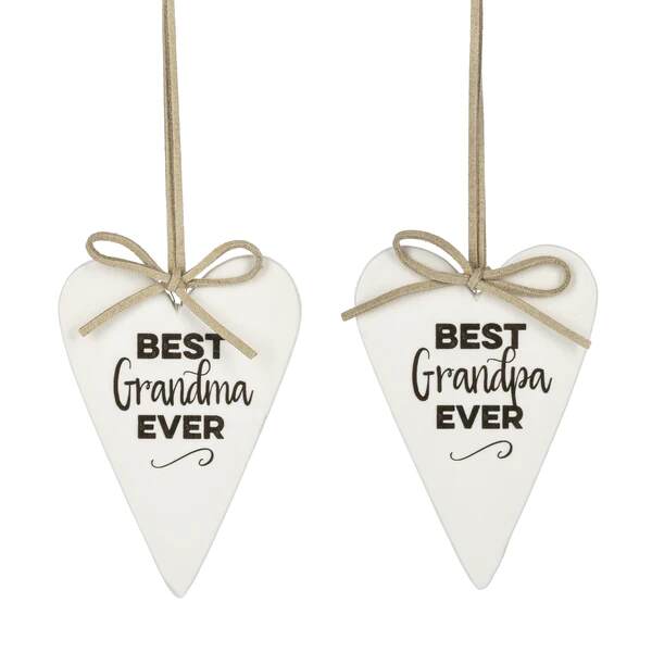 Item 262409 Best Grandma/Grandpa Heart Ornament
