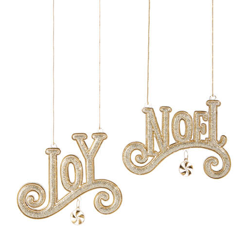 Item 281302 Gold Joy/Noel Ornament