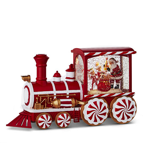 Item 282482 Peppermint Elves Musical LED Water Train Lantern