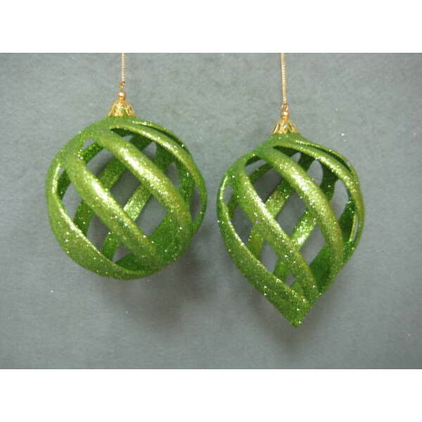 Item 302305 Apple Green Ball/Finial Ornament