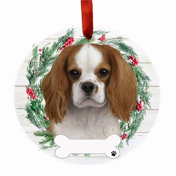 Item 407141 KING CHARLES CAVALIER WREATH ORNAMENT