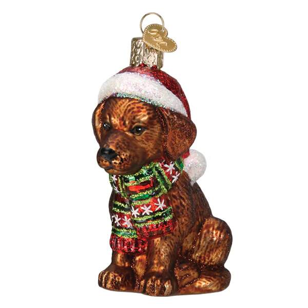 Item 425537 Holiday Chocolate Labrador Puppy Ornament