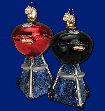 Item 425726 Classic Red/Black Charcoal Barbecue Grill Ornament