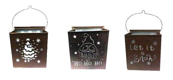 Item 431174 Tree/Santa/Let It Snow Luminary Candle Holder