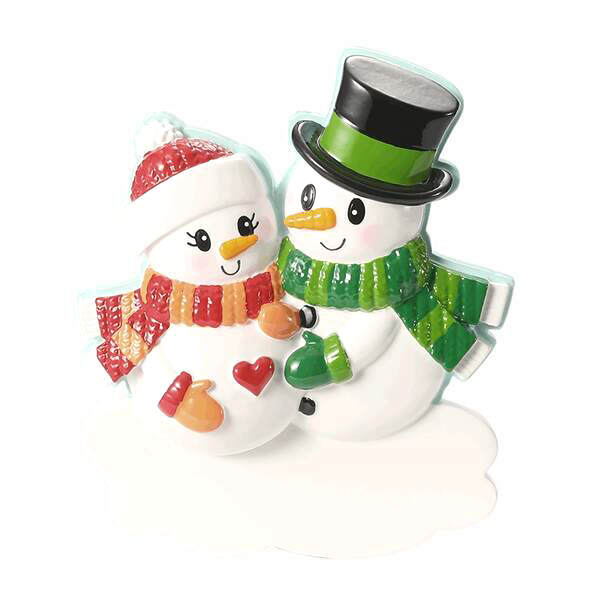 Item 459198 New Snowman Couple With Heart Expecting Ornament