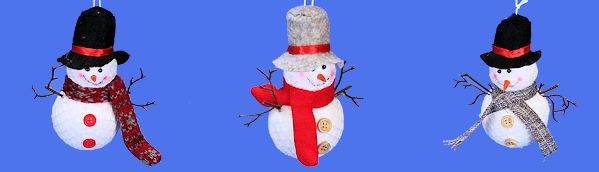 Item 483515 Snowman With Black Hat/Gray Hat Ornament
