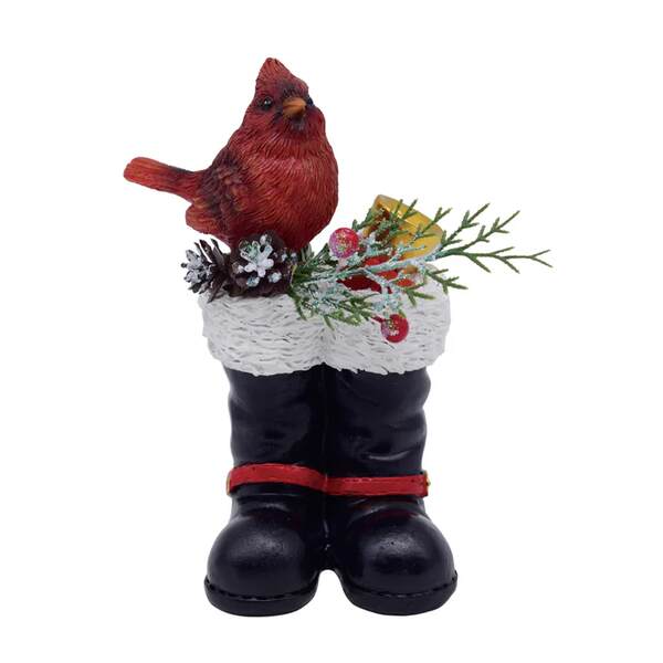 Item 501184 Santa Boots With Cardinal Figure