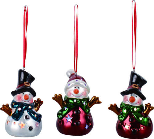 Item 501471 Shiny LED Snowman Ornament