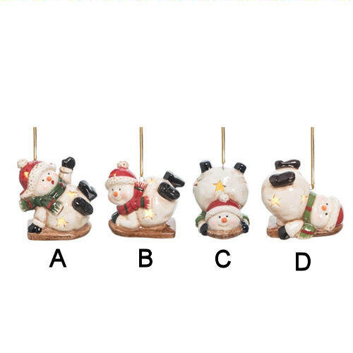 Item 501727 Light Up Sledding Snowman Ornament