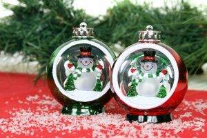 Item 518012 LED Snowman Scene Ornament 