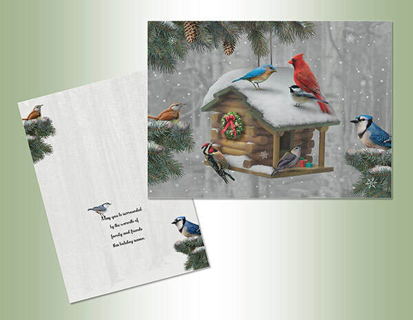 Item 552142 Holiday Bird Feeder Christmas Cards
