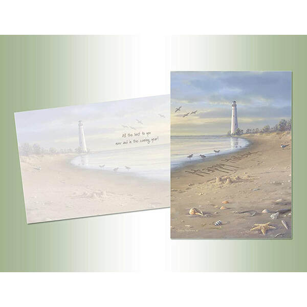 Item 552150 Lighthouse Beach Scene Christmas Cards