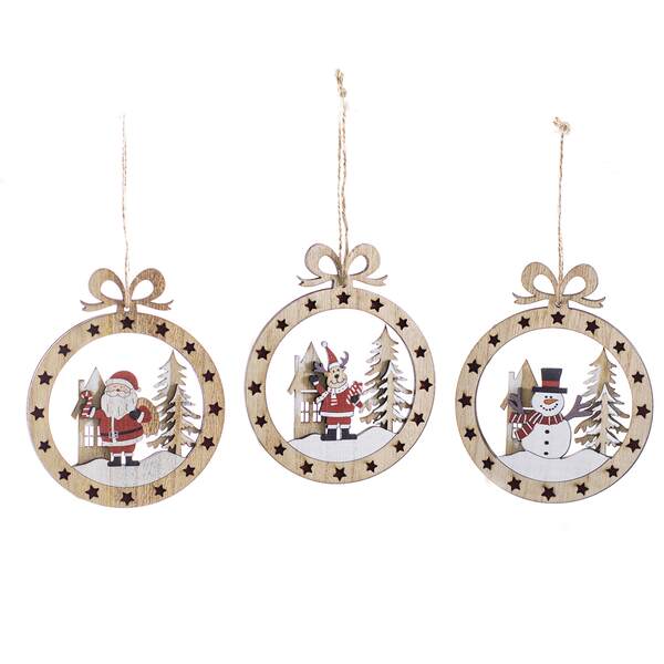 Item 558436 Wood Round Laser Ornament