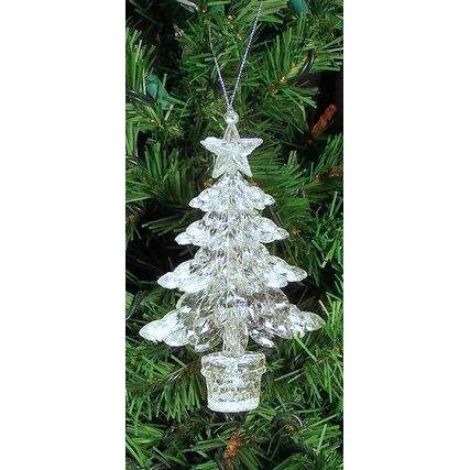 Item 568413 Clear Glittered Christmas Tree Ornament