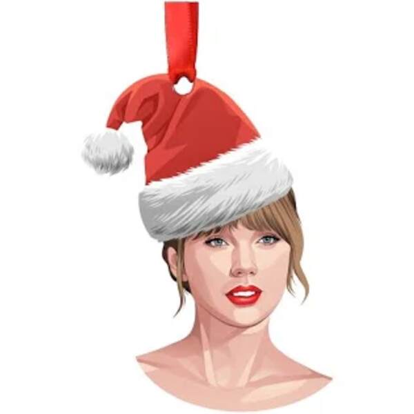 Item 613039 Taylor Swift With Santa Hat Ornament