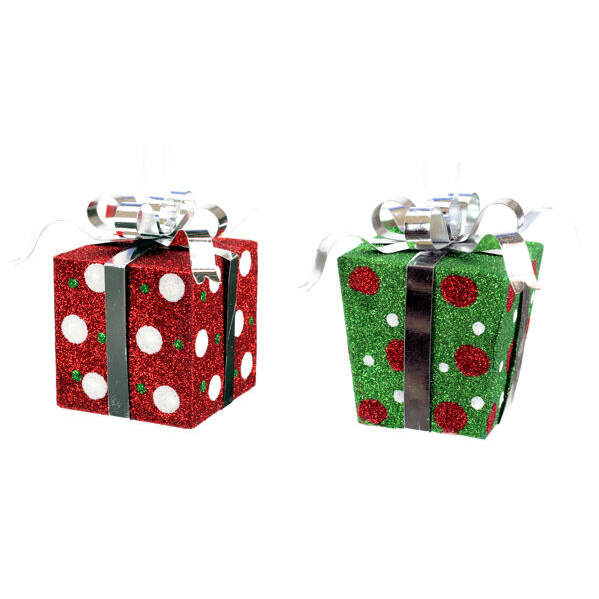 Item 808028 Red/Green Gift Box Ornament