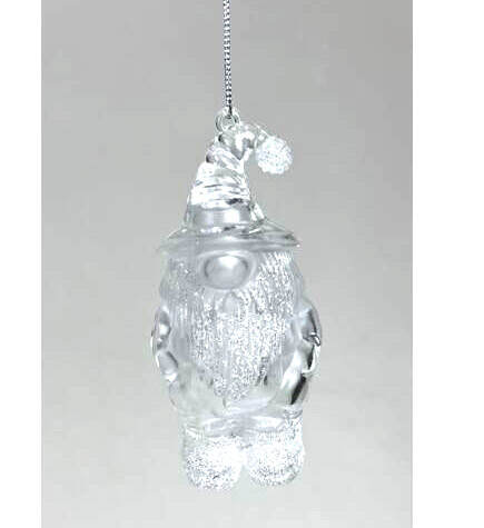 Item 818042 Clear Glitter Gnome Ornament