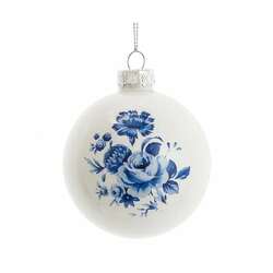 Item 100191 thumbnail Glass Shiny Indigo Blue Design Ball Ornament