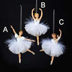Item 100337 White/Silver Ballet Ornament