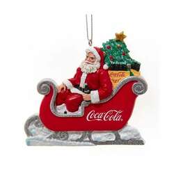 Item 100353 thumbnail Coke Santa In Sleigh Ornament