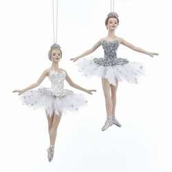 Item 100378 White Silver Ballet Ornament