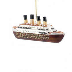 Item 100808 Noble Gems Glass Titanic Ornament