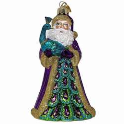 Item 100940 thumbnail Noble Gems Santa With Peacock Ornament