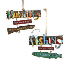 Item 101045 thumbnail Hunting/Fishing Word Ornament