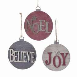 Item 101078 Round Shape Word Ornament