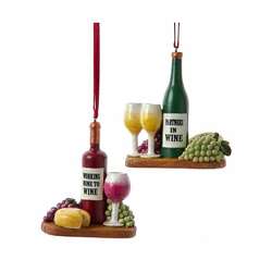 Item 101104 thumbnail Wine Plate With Cheese Ornament