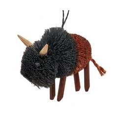 Item 101175 thumbnail Buri Black and Brown Bison With Rattan Feet Ornament