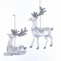 Item 101208 thumbnail Clear Glitter Reindeer Ornament