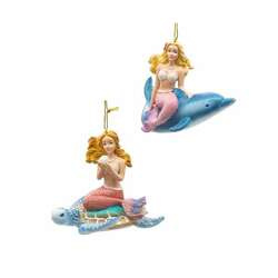 Item 101581 thumbnail Mermaid On Dolphin/Turtle Ornament